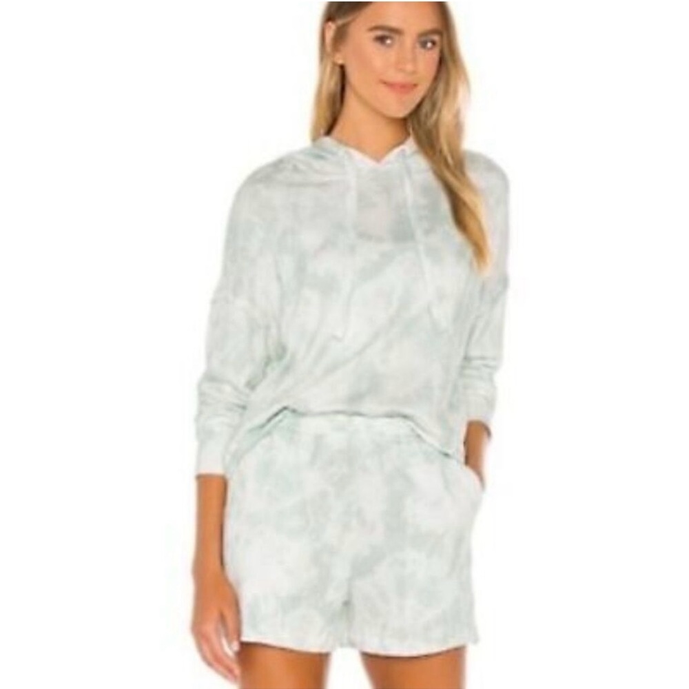 NWT RAILS Nico Mint Green White Tie Dye Boxy Pullover Hoodie Sweatshirt